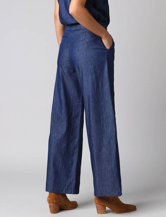 Wijde broek in licht denim (stone)