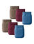 Open slip met hoge taille - set van 6 (bordeaux / blauw)