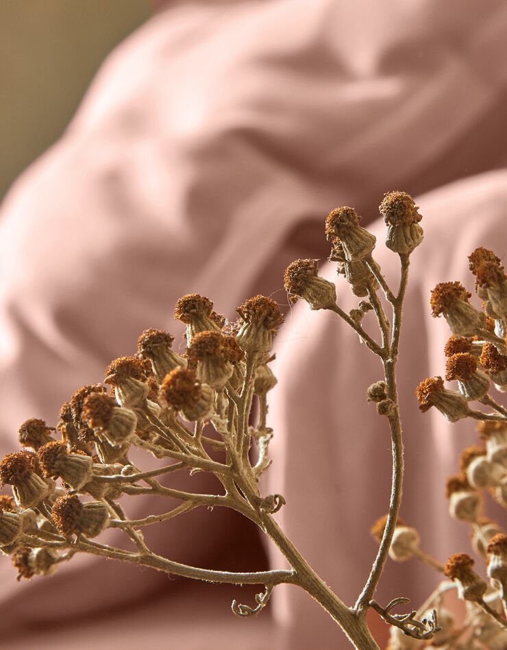 Linge de lit uni lin lavé (rose)