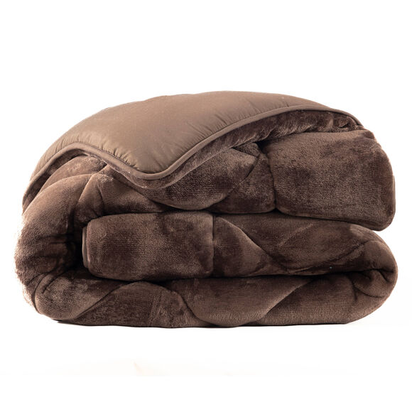 Dubbelzijdig synthetisch dekbed, 350 g/m&sup2; (chocolade)