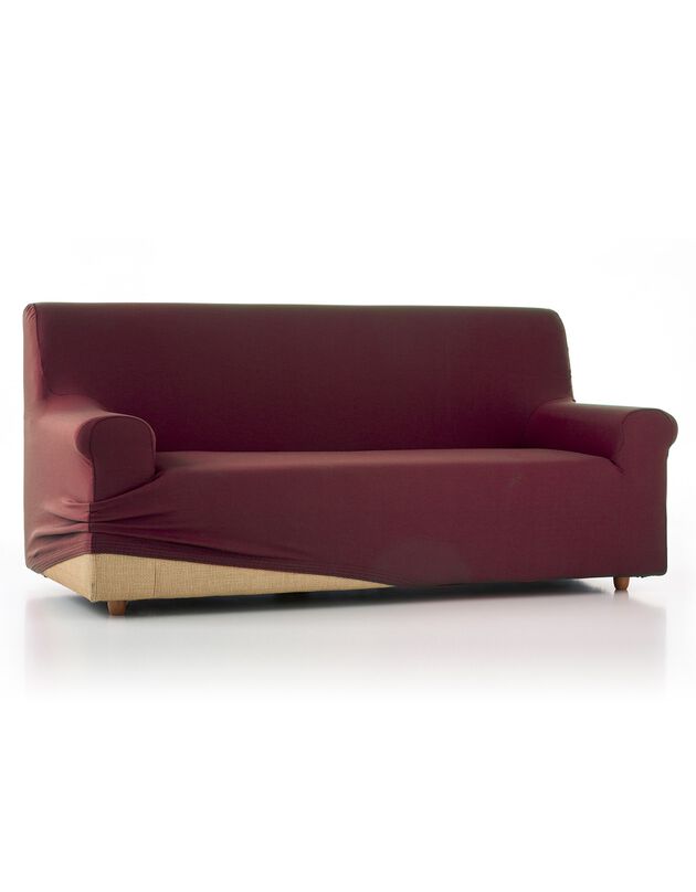 Housse unie fauteuil canapé bi-extensible  (chocolat)