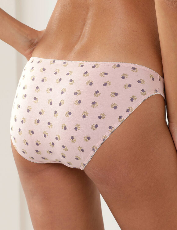 Katoenen slip met &bdquo;Indiase bloemen&ldquo;-motief &ndash; Set van 4 (roze)