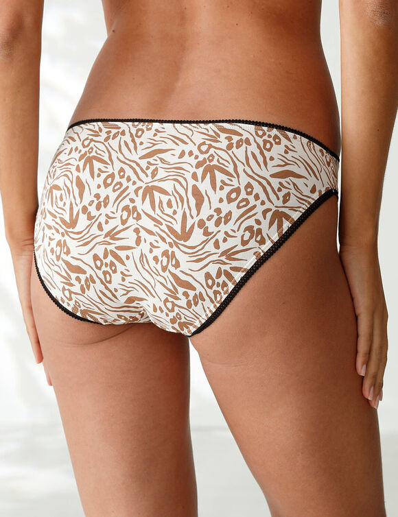 Minislip in katoen met dierenhuidprint - set van 4 (zwart / wit)