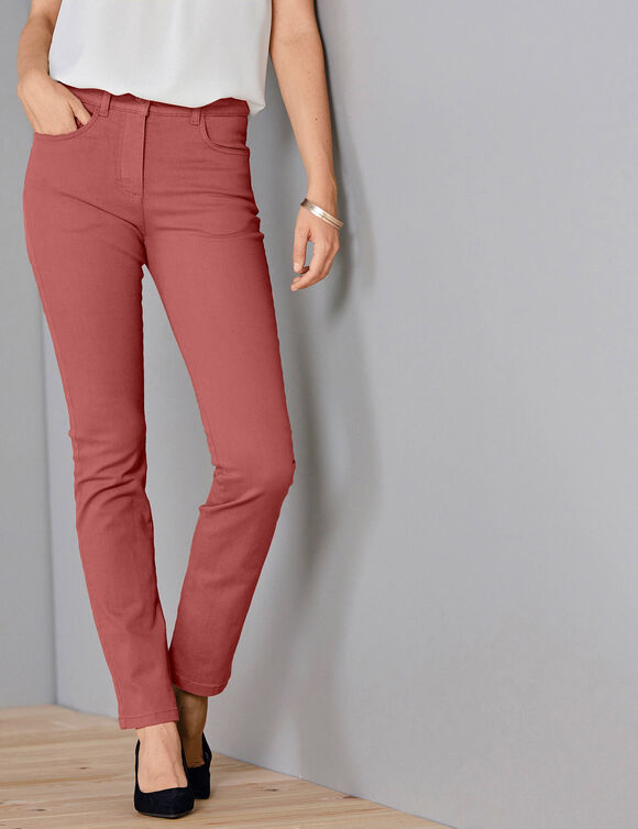 Pantalon droit gainant - petite stature entrej. 75 cm (terracotta)