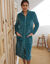Kamerjas met rits in fleecetricot met textuur (smaragd)