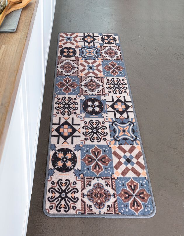 Tapis cuisine motif carreaux de ciment (unique)