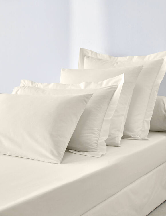 Effen bedlinnen in katoen (ecru)