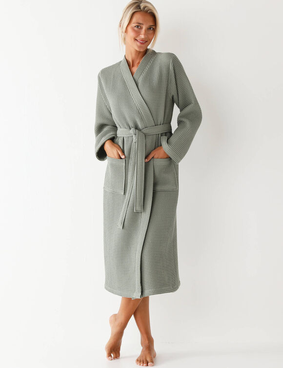 Peignoir de bain mixte adulte nid d'abeille 230 g/m2 (kaki)