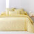 Linge de lit Faustine imprim&eacute; rayures et brod&eacute; - coton 57 fils/cm&sup2; (jaune)