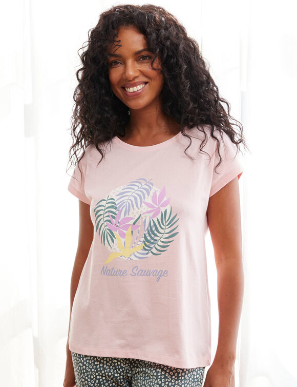 Tee-shirt manches courtes "Nature Sauvage" (rose)