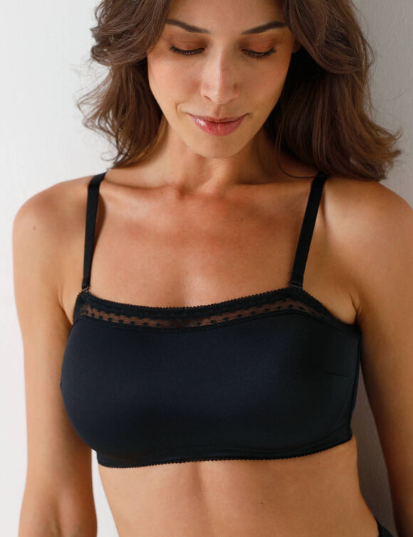 Soutien-gorge microfibre forme bandeau Païa - sans armatures (noir)