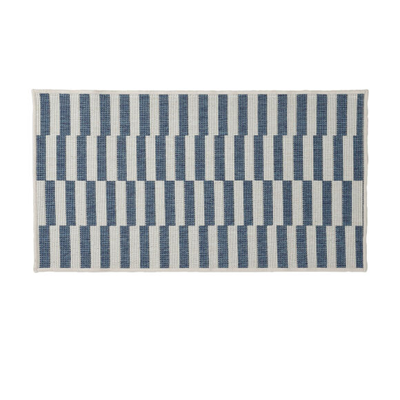 Rechthoekig tapijt met strepen (blauw)
