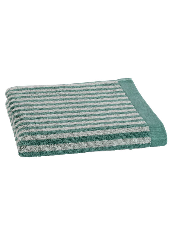 Serviette éponge coton fine rayure 500 g/m² (bleu / blanc)