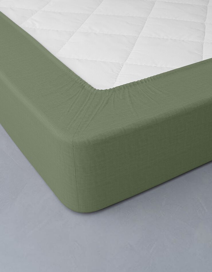 Bedlinnen in effen gewassen linnen (groen)