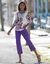 Rechte 7/8-broek met stretch (paars)