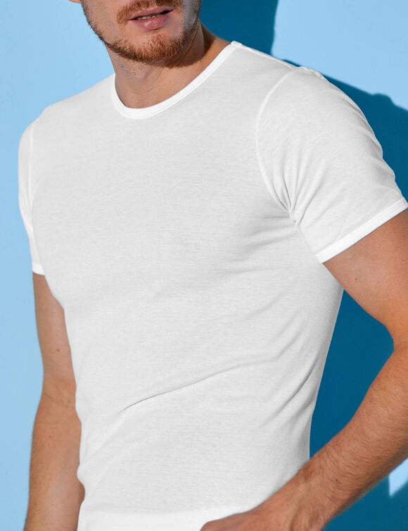 Tee-shirt sous-vêtement homme ras de cou - lot de 2 (blanc)