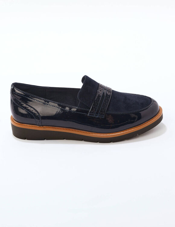 Platte ballerina's in microvezel (marine)