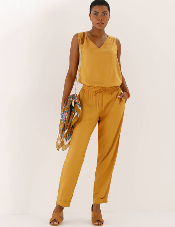 Caraco col V uni  (curry)