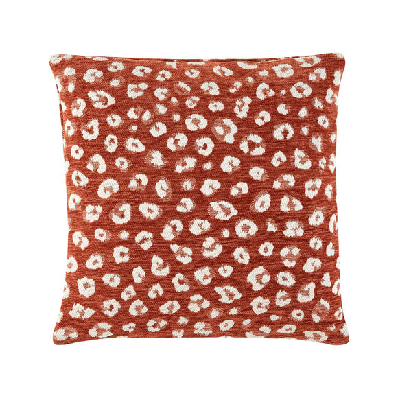 Housse de coussin jacquard l&eacute;opard - lot de 2 (tomette)
