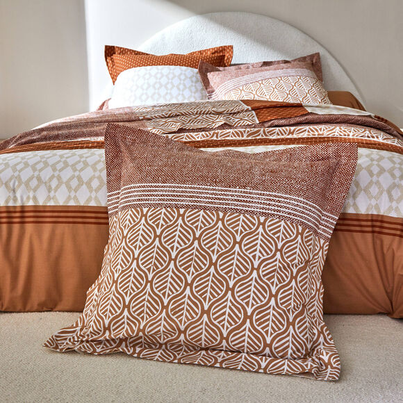 Linge de lit Tommy imprim&eacute; g&eacute;om&eacute;trique - coton (caramel)