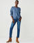 Vest met paillettenknopen, Engelse breisteek (denim blauw)