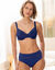Paia microvezel en plumetis tule slip met hoge taille - set van 2 (blauw)