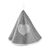 Essuie-mains &eacute;ponge brod&eacute;e coeurs forme cloche - lot de 2 (gris perle)