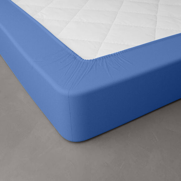 Drap-housse uni jersey bonnet 40 cm (océan)