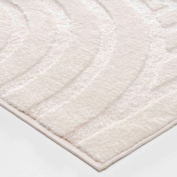 Tapis rectangulaire, motif arches en relief (naturel)