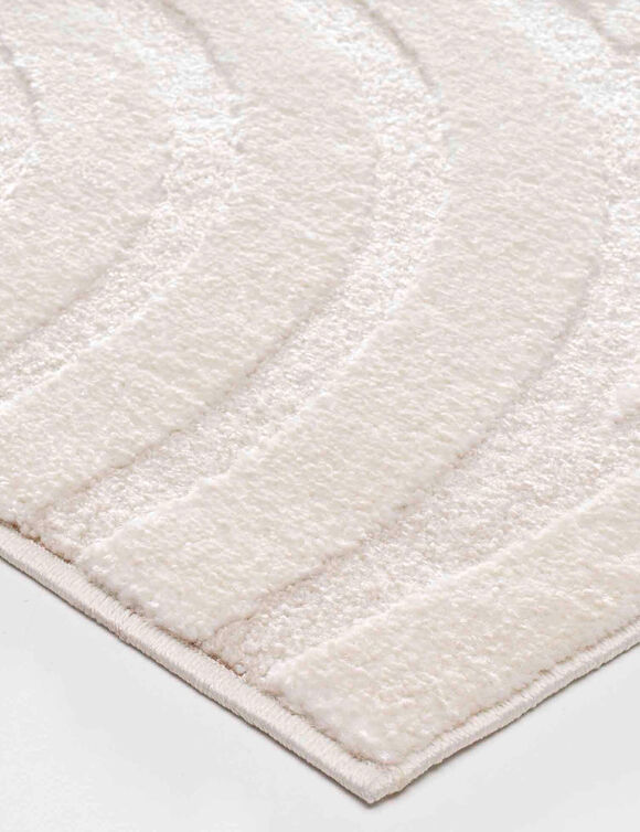 Tapis rectangulaire, motif arches en relief (naturel)