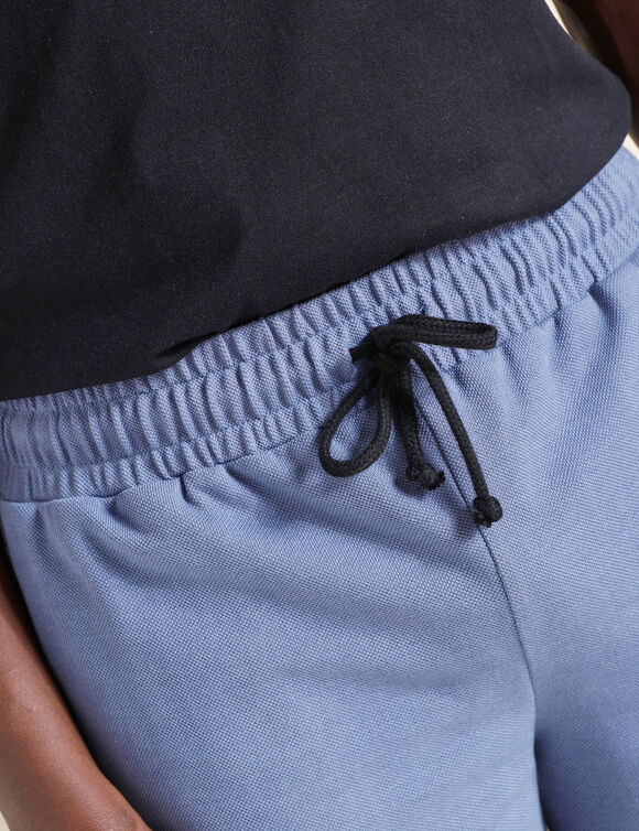Bermuda en piqué de coton (bleu jean)