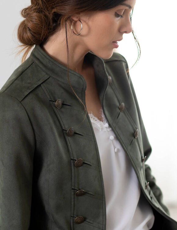 Veste officier suédine (kaki)