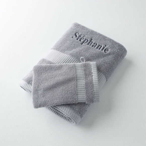 Collection serviettes de bain 640 g/m2 personnalisables confort extra moelleux (gris)