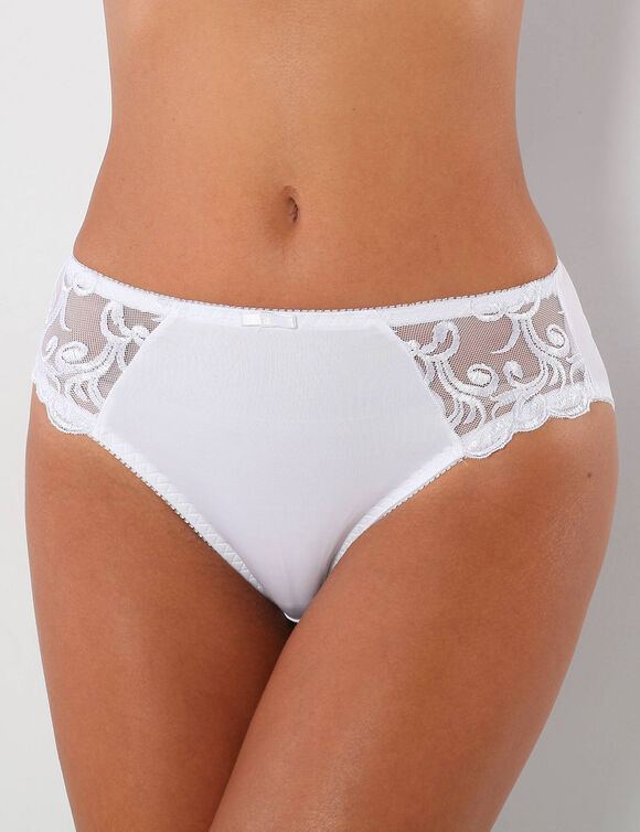 Broekje in microvezel en geborduurde tule Sienne - set van 2 (zwart + wit)