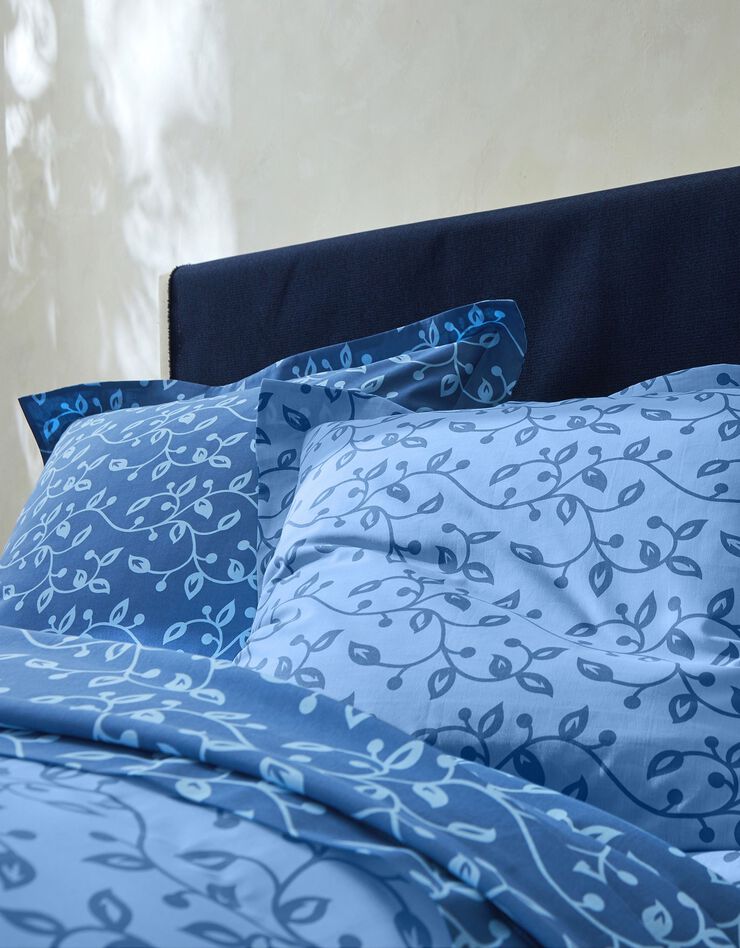 Bedlinnen Héritage in katoen met krulmotieven (blauw)