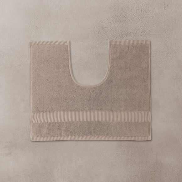 Badmatje van badstof met sierrand en premium comfort (hazelnootbruin)