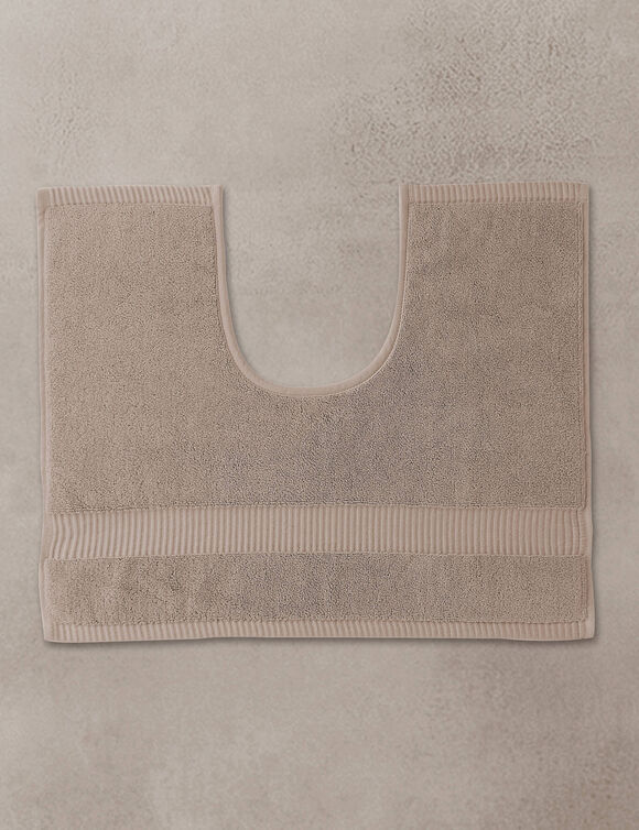 Badmatje van badstof met sierrand en premium comfort (hazelnootbruin)