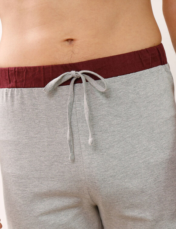 Pantalon pyjama bas droits - lot de 2 (gris + bordeaux)