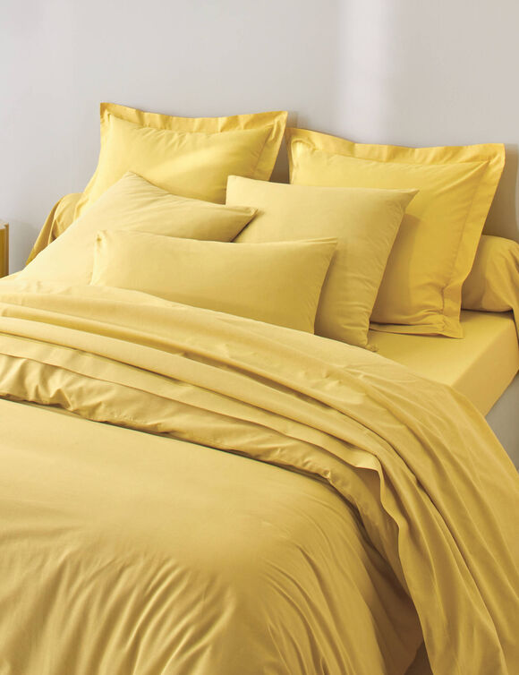 Effen bedlinnen in katoen (verbenageel)