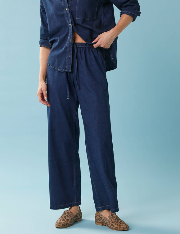 Pantalon large Sp&eacute;cial Petite, denim l&eacute;ger  (raw)