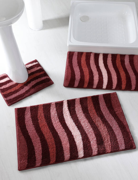 Tapis de bain zèbre très moelleux (prune)