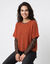 Pull poncho manches coude (terracotta)
