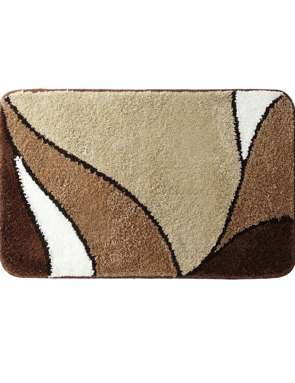 Tapis de bain motif végétal (marron)