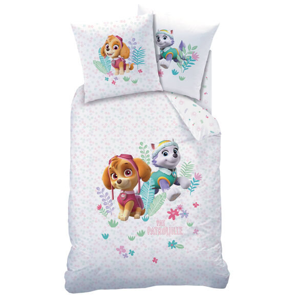 Parure de lit Pat Patrouille -  coton (rose / blanc)