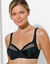 Omhullende beha "Perfect silhouette" in tule en microvezel - met beugels (zwart)