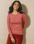 T-shirt uni col rond stretch (tomette)