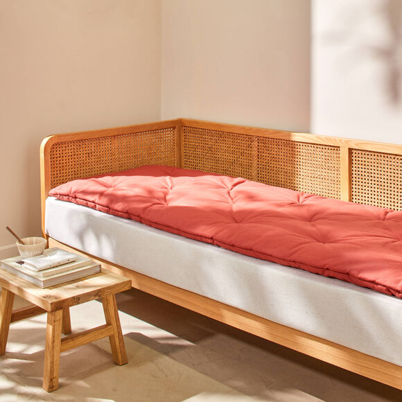 Lang, effen zitkussen voor zitbank (terracotta)