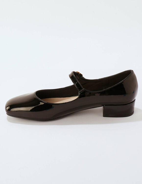 Babies vernies &agrave; talon (noir)