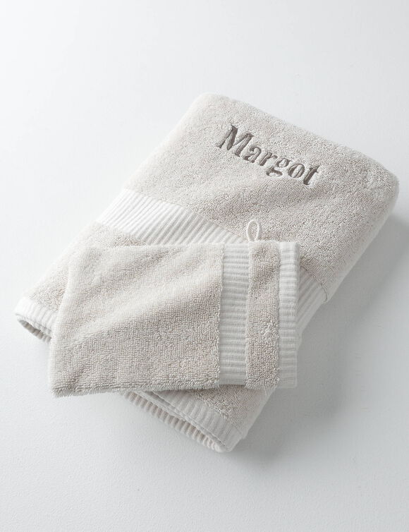 Collection serviettes de bain 640 g/m2 personnalisables confort extra moelleux (ivoire)