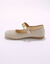 Schoenen met scratchriempjes, in glanzend canvas (goudkleurig)